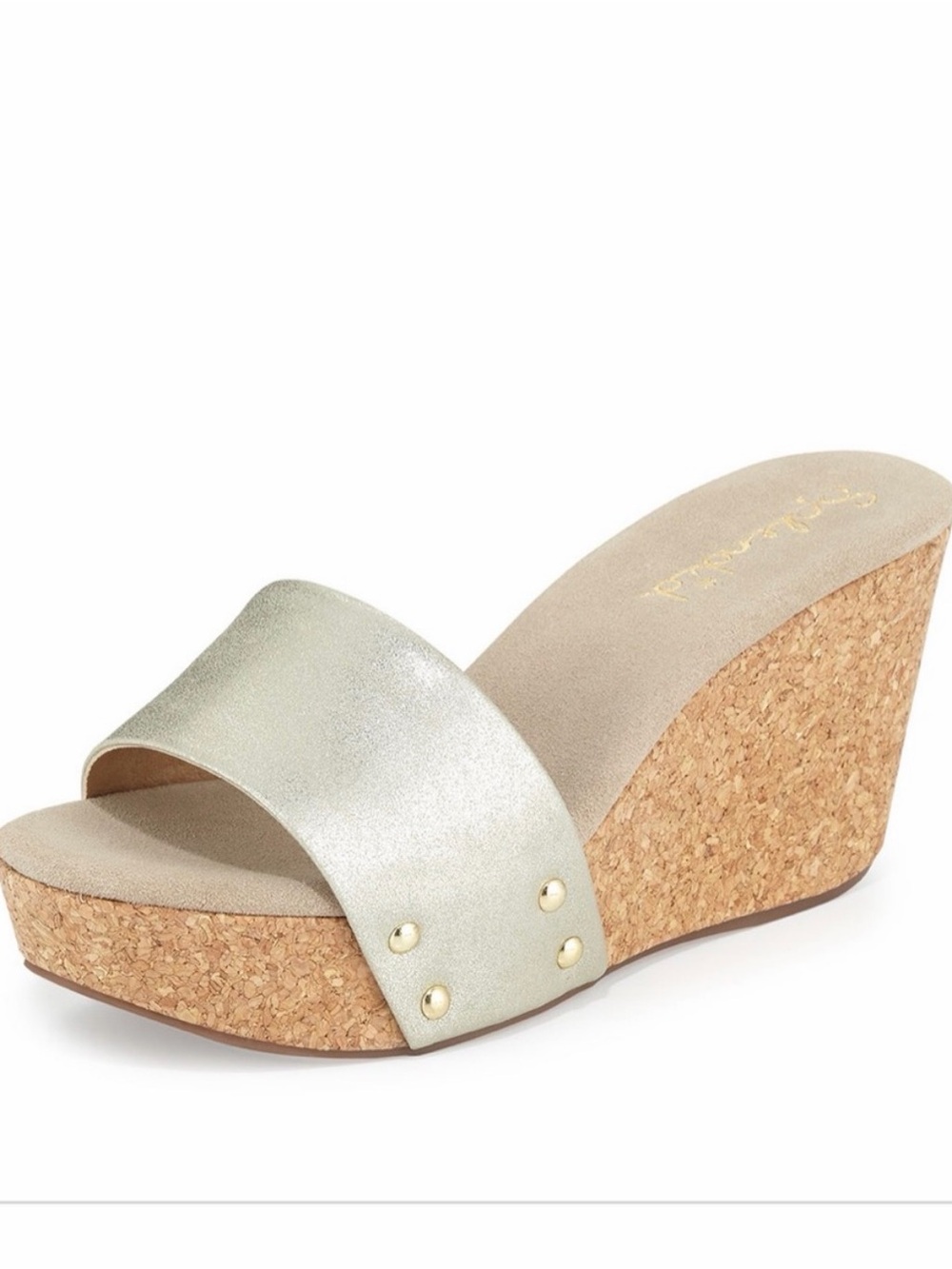 Splendid Greenville Metallic Gold Wedges NIB